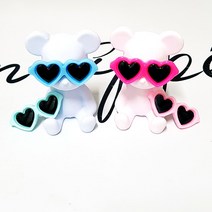 미니선글라스 석고방향제재료 지방이베어브릭장식 미니인형장식 미니어처 플라스틱파츠, 연핑크