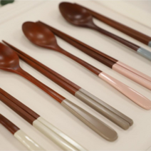 [이니셜각인 무료] 대추나무 천연옻칠 수저세트 어린이 아동 우동스푼, (21) 수저받침