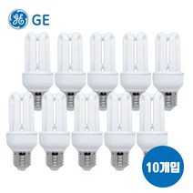 GE 삼파장 형광램프 안정기 내장형 12W x 10개입 전구색, 전구색(노란빛)