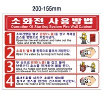 [안전몰] WS/ 소화전사용방법 (pvc코팅스티커, 200x155 [100장]