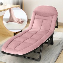접이식 간이침대 손님용 간이 사무실침대 경량 침대 소형, 매트 포함 185cm 핑크