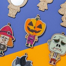 할로윈 미니 손거울 만들기 DIY 키트 열쇠고리 키링, 좀비