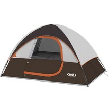 캠핑 텐트 2인 방수 방풍 텐트(레인플라이 포함) 캠핑용 휴대용 돔 설치, Brown