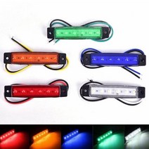 테일램프 자동차 외부 조명 LED 12V/24V 6 SMD 버스 트럭 사이드 마커 표시 등 낮은 트레일러 후면 경고 램, 한개옵션1, 02 green