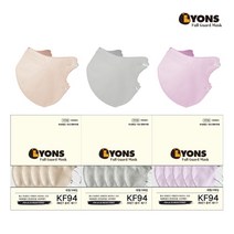 국내생산 KF94 컬러마스크 50매 새부리형 귀안아픈 칼국수끈 색깔마스크, 연핑크