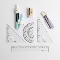 제도용 각도기 컴퍼스 7종세트 초등생선물 단체입학선물, 단품, 단품