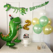 [재미제이] 해피벌스데이 공룡생일파티 4종세트 생일가랜드세트, 9