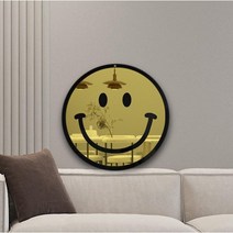 행운을 부르는 대형 거울 스마일액자 입체액자 돈들어오는그림 집들이선물 거실 현관 아이방 인테리어소품 스마일소품 행운가득, 기본스마일, 꼭꼬핀