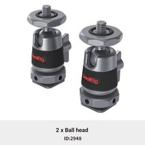 SmallRig 1/2 Buah Kepala Bola Mini dengan Dudukan Sepatu DINGIN 양 Dapat Dilepas Lampu 모니터 Akseso, 02 2pcs