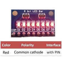 발전기 트랜지스터 테스터 lcr mcu arm 3d 프린터 uno mega 용 3-24v 8 비트 파란색빨간색 공통 양극음극 led 표시기 보드 스타터 키트 모듈 2 개 35, 핀이 있는 적색음극