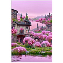 다이아몬드 페인팅 그림 DIY만들기 세트 시적인 강남 수향 풍경화 수묵화 꿈속의 낙원 몽환 가든 일러스트 격조있는 인테리어 그림 보석십자수 집콕취미 핸드메이드 선물 키트 액자없음, 강남 수향_04