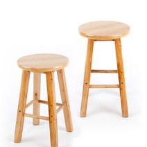 원형 고무나무 원목 우드스툴 화분받침대 인테리어 의자 완제품, 사이즈(높이)-60cm