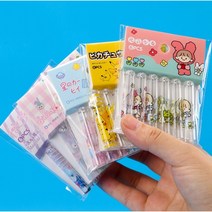 산리오 피카츄 짱구 캐릭터 연필캡 6P세트 연필뚜껑 연필홀더 연필마개, 쿠로미