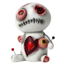 나무 조각품 정원 조각품 브론즈 조각품 저주받은 인형 장식품 합성 수지 아로마 테라피 장식품 경량 featival 독특한 손으로 그린 ​​부두 동상 장식, 하얀