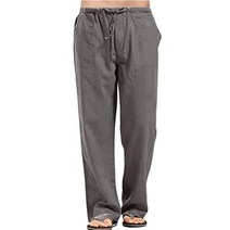 대형 유리 화병 코튼 린넨 플러스 사이즈 남성 바지 통기성 클래식 캐주얼 조깅, 06 dark gray_05 XXL