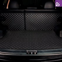 체리비 퀼팅 트렁크매트 2열등받이+트렁크매트 차박매트, 블랙, 베라크루즈/2열 손잡이 무(분리형)06년~15년 1, 현대