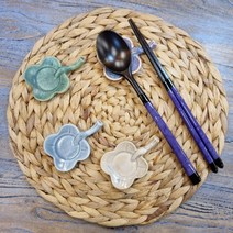 크로버 도자기 수저받침 숟가락 젓가락받침대, 보라