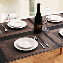 퍼니싱굿즈 호텔느낌 방수 플레이트 매트 플레이팅 식탁매트 방수매트, 45*30, 다크브라운