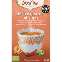 이탈리아 요기티 Yogi Tea 열정과 기쁨 바질 오렌지껍질. 고추 허브티 아유르베다 17티백 30.6g, 10팩