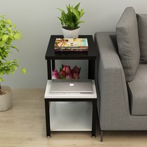 커먼테이블 북유럽 창가 코너 사이드 홈카페 티 테이블, 05. 흑유리백판재 65x35x55