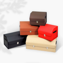 와이투 깔끔한 가죽 트렁크정리함 폴딩박스, 블랙