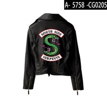 인조가죽 오토바이 자켓 이월상품 역시즌 가죽잠바 가죽점퍼 레트로 2019 new riverdale pu 자켓 프린트 사우스사이드 riverdale serpents 자켓 여성