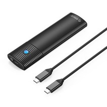 오리코 M.2 NVMe SSD 외장하드케이스 CtoC케이블 냉각핀 방열 USB3.2 Gen2 10Gbps PWM2-G2, 블랙