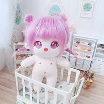 솜인형 봉제 무속성 의상 인형 DIY 아이돌 프로모션 가격 20cm 비 속성 q 버전 스타 옷 그물 빨간색 귀여운 인간 면화 을 보내, 누아너 네이키드 베이비 의류 고무줄, 20cm 지점