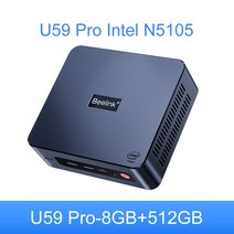 미니 PC Beelink-U59 Pro 윈도우즈 11 인텔 세대 셀러론 N5105 DDR4 8GB 16GB SSD 512GB 듀얼 Wifi 1000M 데스크탑 주식용 컴퓨터 호환, EU, 02 U59 Pro 8G 512G