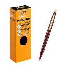 BIC 빅 매끄러운 유성 볼펜 클릭 골드 0.5 버건디 12 개 CFCGBUR05BLKJ, EMS(발송 후 약 3~5 일 도착)