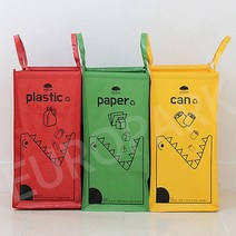 가정용재활용가방 대용량분리수거함 3칸 쓰레기분리배출 바구니, 30*30*60