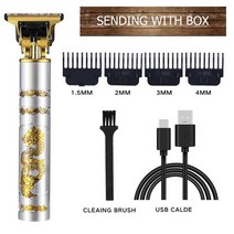 헤어 면도 커팅 이발기 전문 머신 빈티지 t9 전기 무선 클리퍼 남성용 수염 트리머, Q6