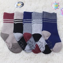 우진 유아동 데니 도톰 파일양말 5종세트