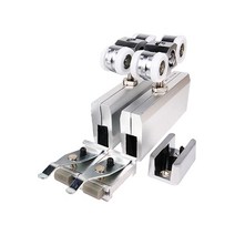 유리문용(금속스토퍼) EM150로라세트(150kg이하용) _미닫이문부속 슬라이딩문부속 하부가이드 슬라이딩레일 행거레일 슬라이딩도어레일 댐핑레일 천정설치 벽면설치 포켓도어 양댐퍼