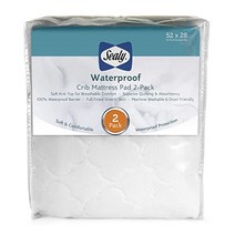 Sealy 2팩 방수 유아 및 아기 침대 매트리스 패드 커버 프로텍터 - 132 1 x 71 1cm(52 28인치) 화이트