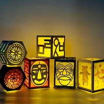 밤토리상사 한지 공예 우드 나무 재료 미술 만들기 세트 초등 diy 전통 놀이 등 아동 미술 재료 전통놀이 청사초롱, 한지공예등(각시탈)