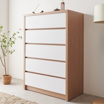 브랜디하우스 베이직 빅와이드 서랍장 1000 5단, 오크화이트