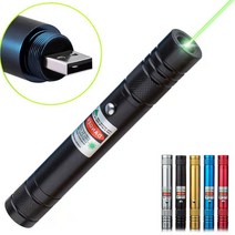 고성능 녹색 레이저 교육 알루미늄 합금 손전등 USB 충전 안개꽃 도안 매점 지시펜, 710 그린라이트 포인트, 검정색