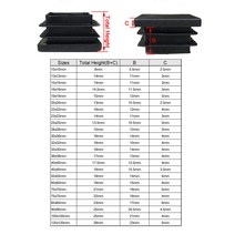 트랙터 의자 부품 2/4/10PCS 정사각형 플라스틱 블랙 블랭킹 엔드 캡 튜브 파이프 삽입 플러그 마개 DIY 도, 04 16x16mm_03 10PCS