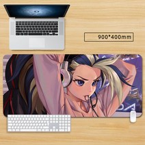 마우스 장패드 롤 리그 오브 레전드 KDA아리 큐티 캐릭터 게임 대형 마우스패드 게이밍 패드 피시 게임 굿즈, 90*40cm, 색상-06