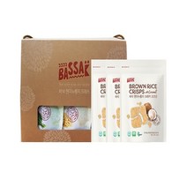 BASSAK(바삭) 유기농 현미 누룽지 크래커 세트 (3종) -선물용, 1세트, 240g