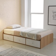 마스터 수납 슈퍼싱글 사이즈 침대 프레임 매트리스, 1_4.마스터 3서랍 슈퍼싱글침대(일반형)_아카시아