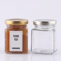 유리병 53파이 사각150 1개 (약 가로x세로5.6cm 높이7.6cm 용량150ml), 흰색러그캡