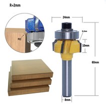 밀링커터 chwjw 1pc 8mm 생크 목공 r1mm r1.5mm r2mm 트리밍 나이프 에지 트리머 4 치아 나무 라우터 비트, 8XR2mm
