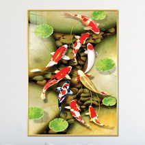 아트블루 돈 들어오는 구어도 황금 잉어 물고기 그림 액자, 2번 구어도 Ⅰ (그린연못)