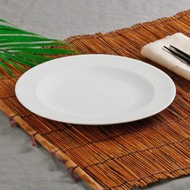 로제 도자기 원형 스테이크 파스타 접시 그릇 5호