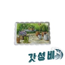 비벤지 멜라민 쟁반 가든풍경 트 과일 접시/접시/식기/식기/접시/부엌접시/심플한접시/심, 비벤지 멜라민 쟁반 가든풍경 (중) 트레이 과일 접시/