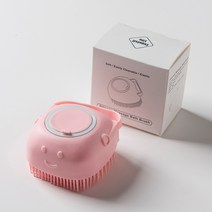애완동물 강아지 고양이 브러시 똥 화장실 야외 쓰레기 가방 마사지 뷰티 샴푸 디스펜서, 스퀘어 핑크