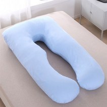 다리 베개 경추 거북목 허리 배게 U 모양 여성 바디 출산 측면 보호 임신 부드러운 산호 양털 슬리퍼 편안한, 블루 70x130cm