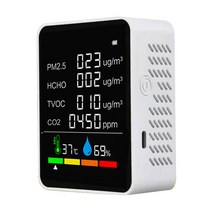 공기질측정기 차량용 CO2 수치 졸음운전 측정 감지기, 6in1 new(PM10 CO 버전)마노화이트
